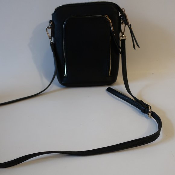 Womens Shag Boutique Black Faux Leather Crossbody * - Picture 2 of 7
